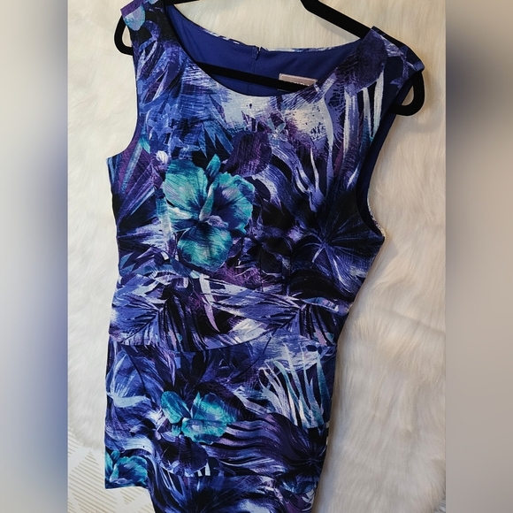 Laura Classic Sheath Layered Floral Midi Dress - Picture 2 of 7